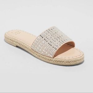 NWT! Embellished Espadrille Slip Ons!